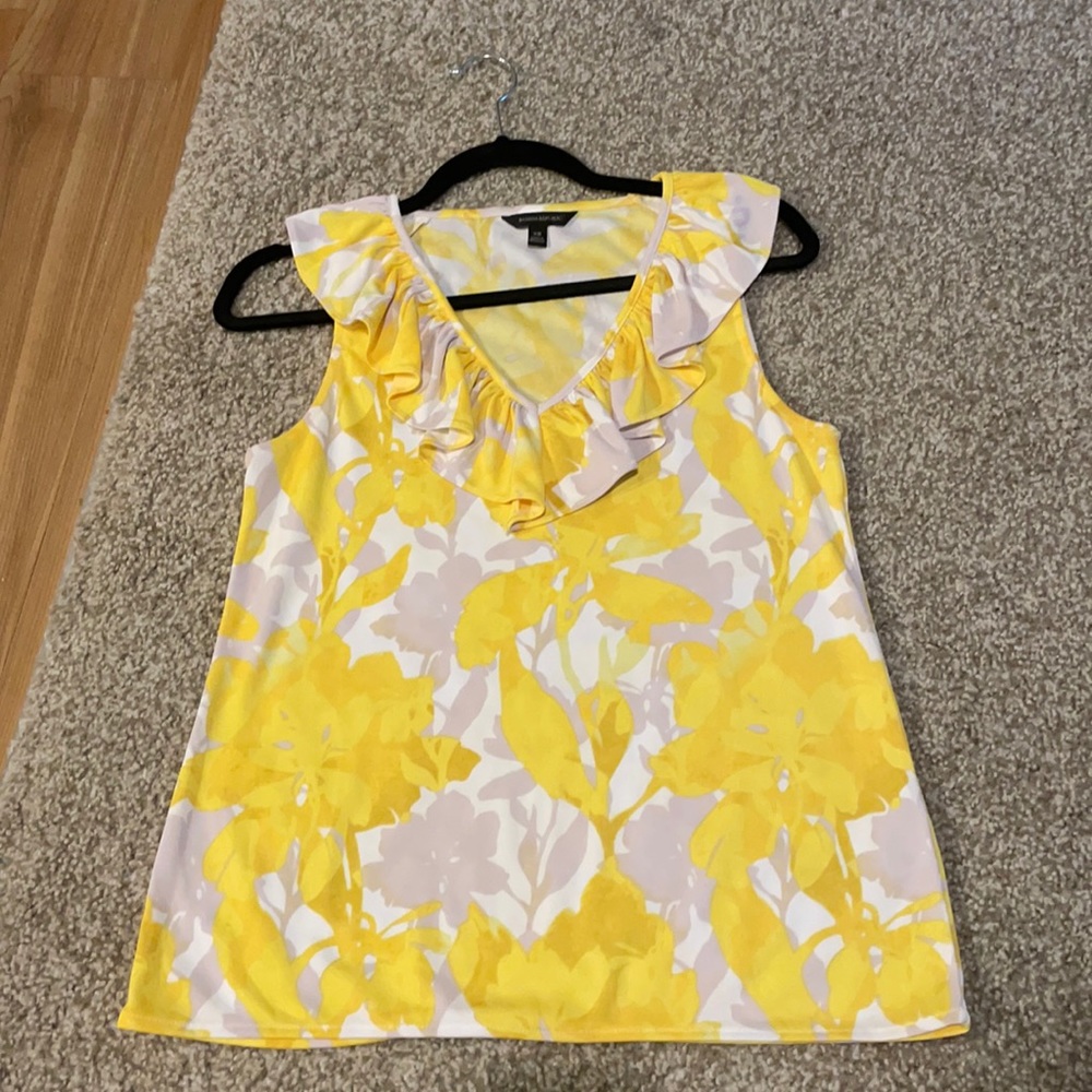 Banana republic yellow gray dress top size XS